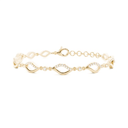 Plate Prong Setting Round Diamond Everyday Bracelet