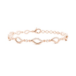Plate Prong Setting Round Diamond Everyday Bracelet