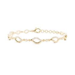 Plate Prong Setting Round Diamond Everyday Bracelet