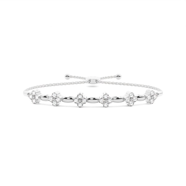 Illusion Plate Prong Setting Diamond Everyday Bracelets