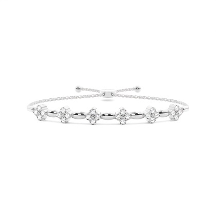 Illusion Plate Prong Setting Diamond Everyday Bracelets