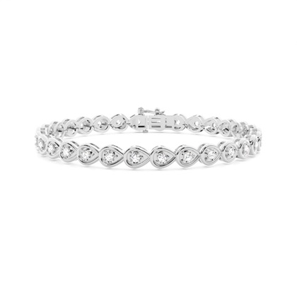 Illusion Plate Prong Setting Diamond Tennis Bracelet