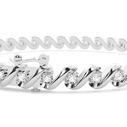 Illusion Plate Krappenfassung Diamant Tennisarmband