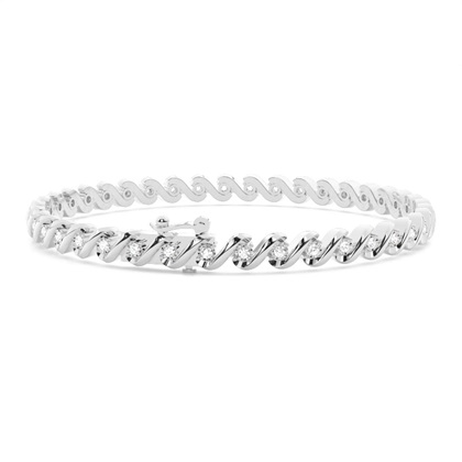 Illusion Plate Prong Setting Diamond Tennis Bracelet