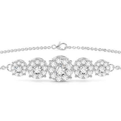 Illusion Plate Prong Setting Diamond Everyday Bracelet