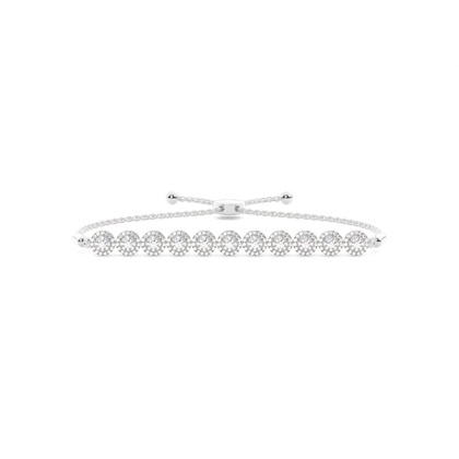 Prong Setting Diamond Bolo Bracelet