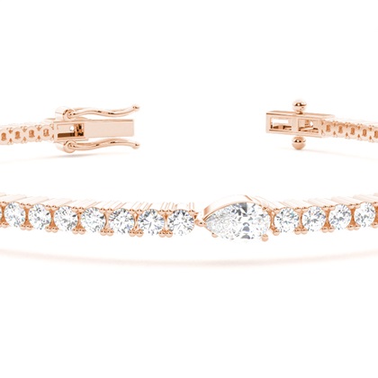 Claw Prong Birnen-Tennis-Armband