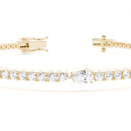 Claw Prong Birnen-Tennis-Armband