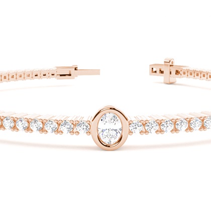 Claw Prong Ovales Tennisarmband