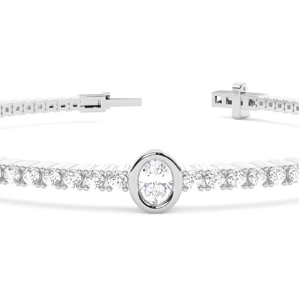 Claw Prong Ovales Tennisarmband