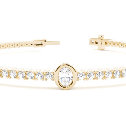 Claw Prong Ovales Tennisarmband