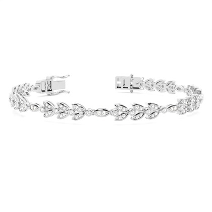 Pave Set Diamond Vintage Look Tennis Bracelet