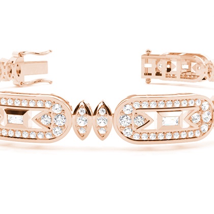 Pave Set Diamond Vintage Look Tennisarmband