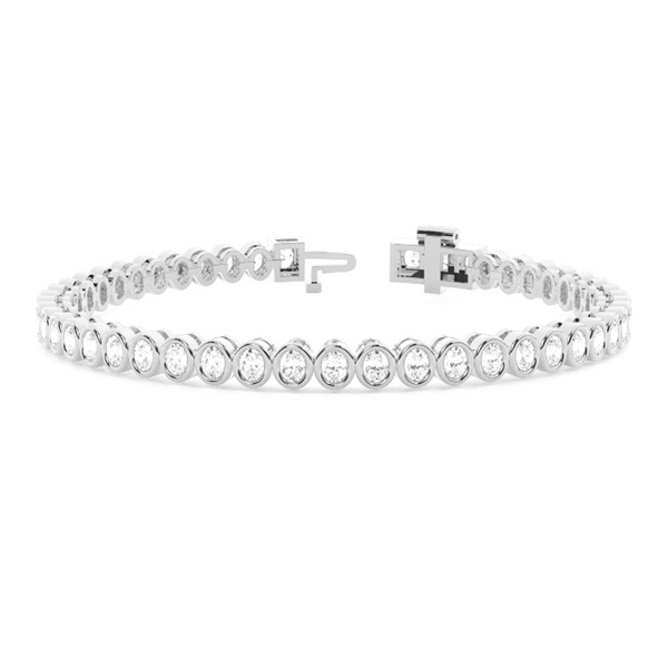 Fancy cut Oval Bezel set Tennis Bracelet