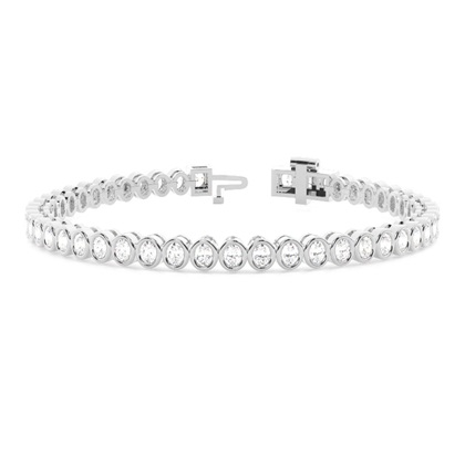 Fancy cut Oval Bezel set Tennis Bracelet