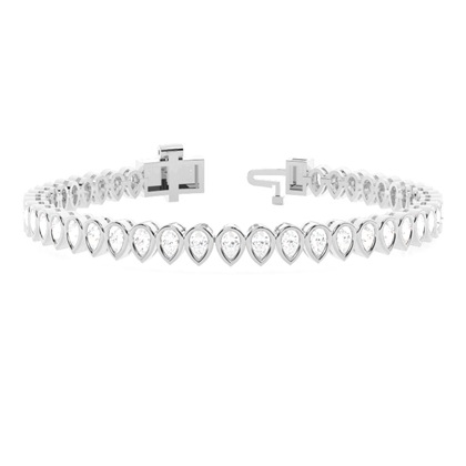 Fancy cut Pear Bezel set Tennis Bracelet