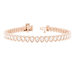 Ovales Tennisarmband mit tropfenförmigen Diamanten