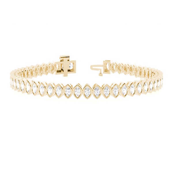 Fancy cut Marquise Bezel set Tennis Bracelet