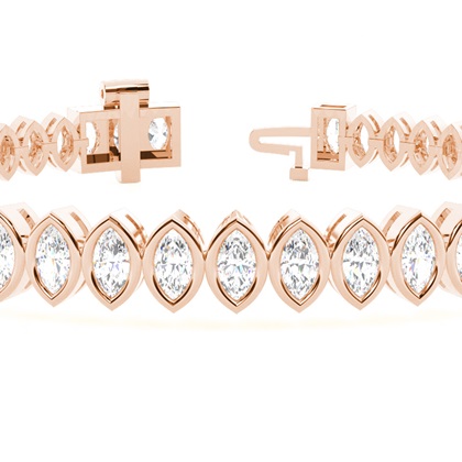 Tennisarmband mit Marquise-Schliff Diamanten