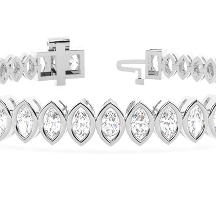 Tennisarmband mit Marquise-Schliff Diamanten