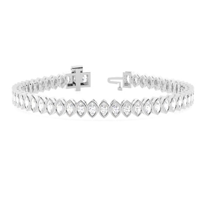 Fancy cut Marquise Bezel set Tennis Bracelet