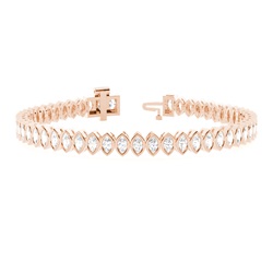 Fancy cut Marquise Bezel set Tennis Bracelet