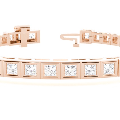 Tennisarmband mit Princess-Schliff Diamanten