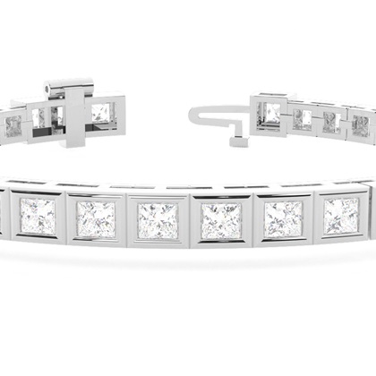 Tennisarmband mit Princess-Schliff Diamanten