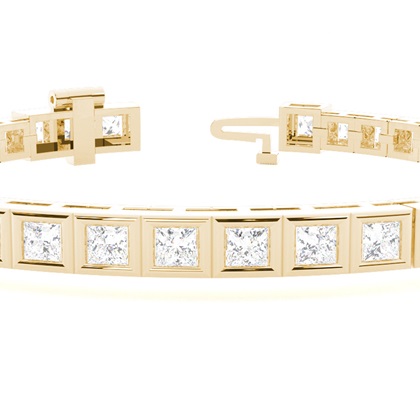 Tennisarmband mit Princess-Schliff Diamanten