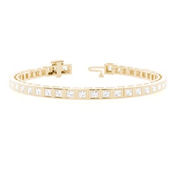 Fancy cut Princess Bezel set Tennis Bracelet