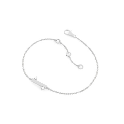 Classic look diamond bar Delicate Chain bracelet