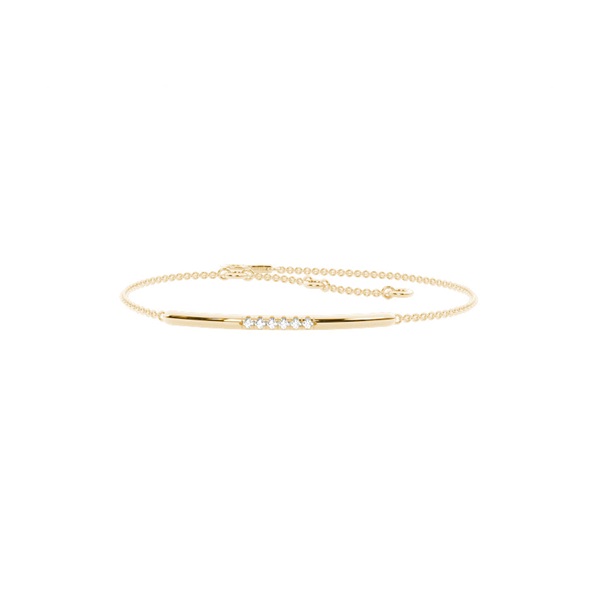 Prong Setting Bar Delicate Chain Bracelet