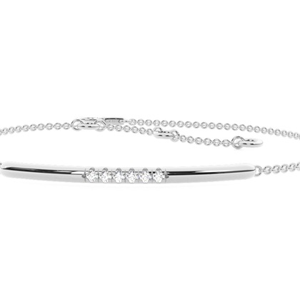 Prong Setting Bar Delicate Chain Bracelet