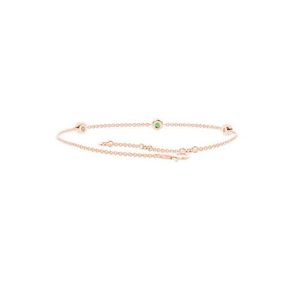 Kulatý smaragdový rámecek Delicate Chain Bracelet
