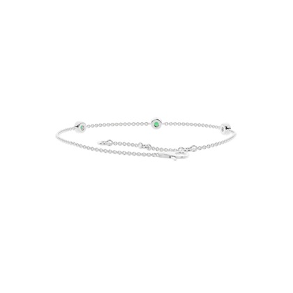 Kulatý smaragdový rámecek Delicate Chain Bracelet