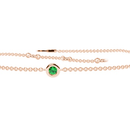 Kulatý smaragdový rámecek Delicate Chain Bracelet