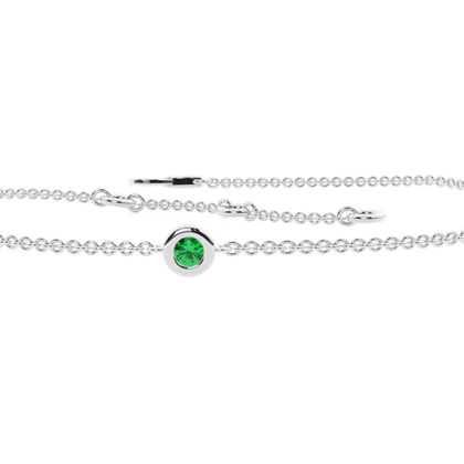 Kulatý smaragdový rámecek Delicate Chain Bracelet