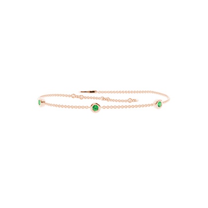 Kulatý smaragdový rámecek Delicate Chain Bracelet