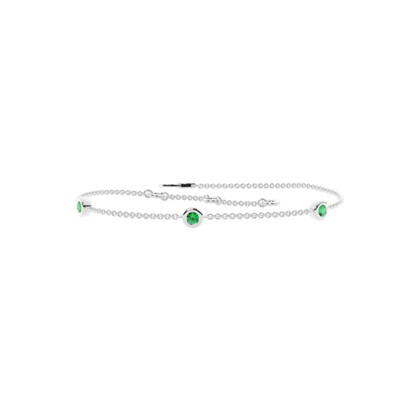 Kulatý smaragdový rámecek Delicate Chain Bracelet