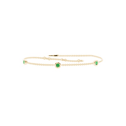Kulatý smaragdový rámecek Delicate Chain Bracelet