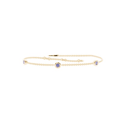 Kulatý tanzanitový náramek s jemným retízkem