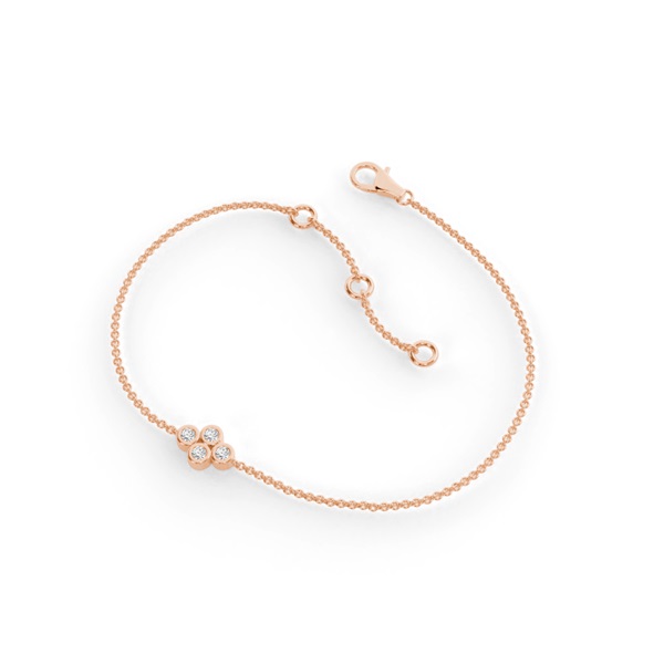 Round Bezel Setting Delicate Chain Bracelet