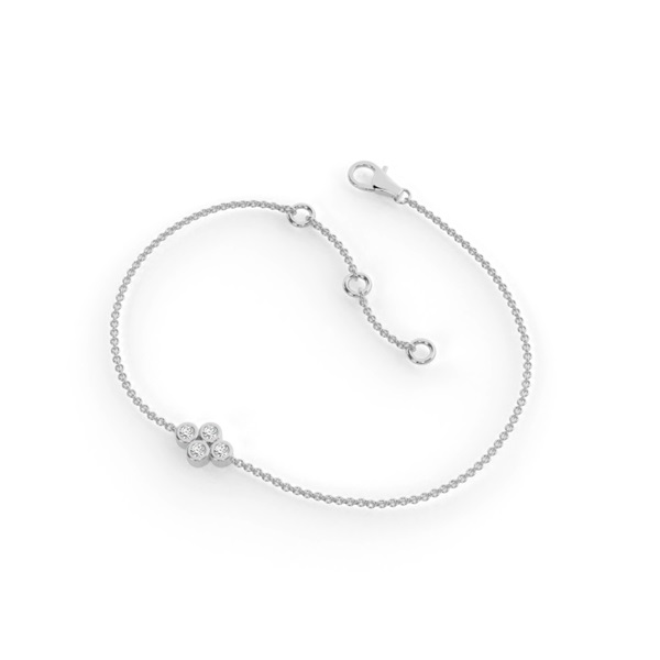 Round Bezel Setting Delicate Chain Bracelet