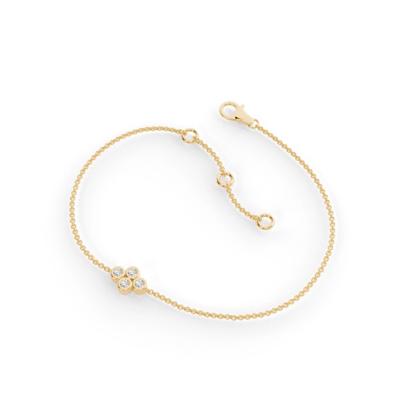 Round Bezel Setting Delicate Chain Bracelet