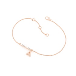 A Initial Diamond Deliacte Chain Bracelet