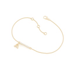 A Initial Diamond Deliacte Chain Bracelet