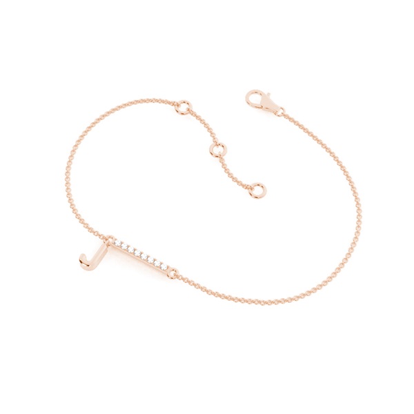 J Initial Diamond Deliacte Chain Bracelet