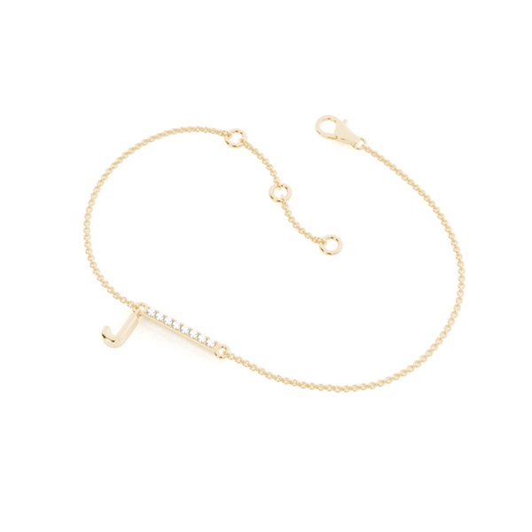 J Initial Diamond Deliacte Chain Bracelet