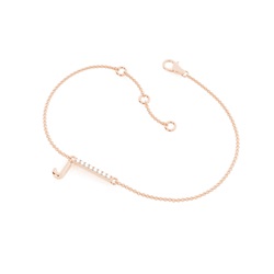 J Initial Diamond Deliacte Chain Bracelet