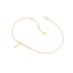 J Initial Diamond Deliacte Chain Bracelet